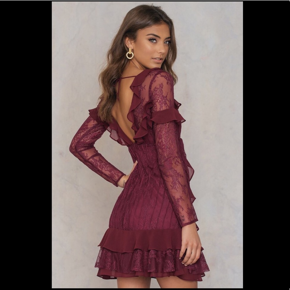 For love&lemons 🍋 Daphne mini dress in Bourdeaux